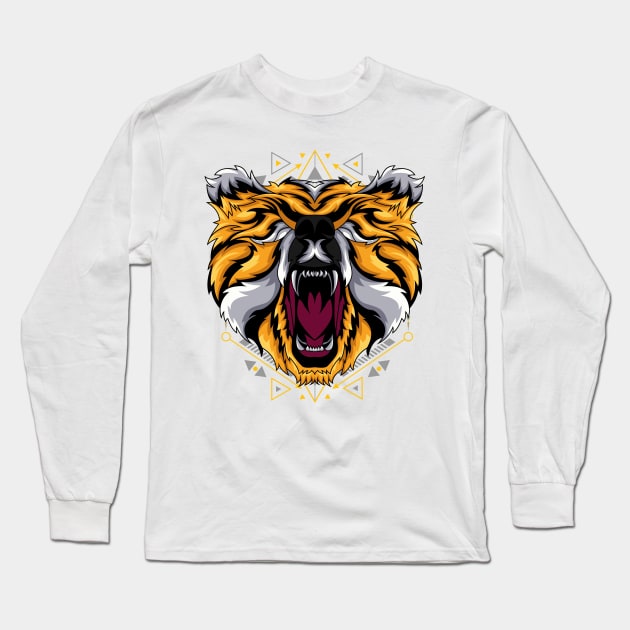 angry bear roar Long Sleeve T-Shirt by SHINIGAMII